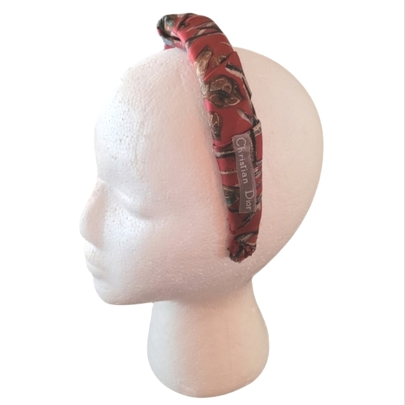 Vintage - Christian‎ Dior Silk Men's Tie Upcycled Headband - Picture 1 of 4